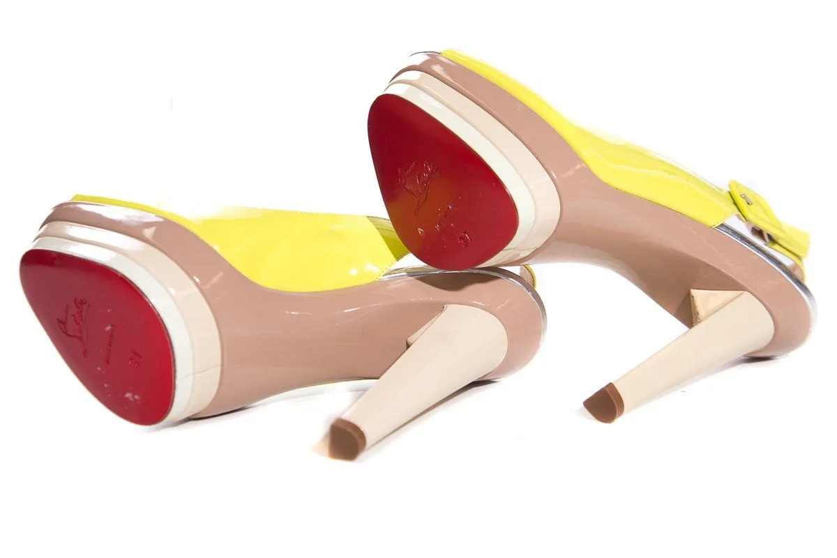 37 Christian Louboutin Neon Yellow Slingbacks