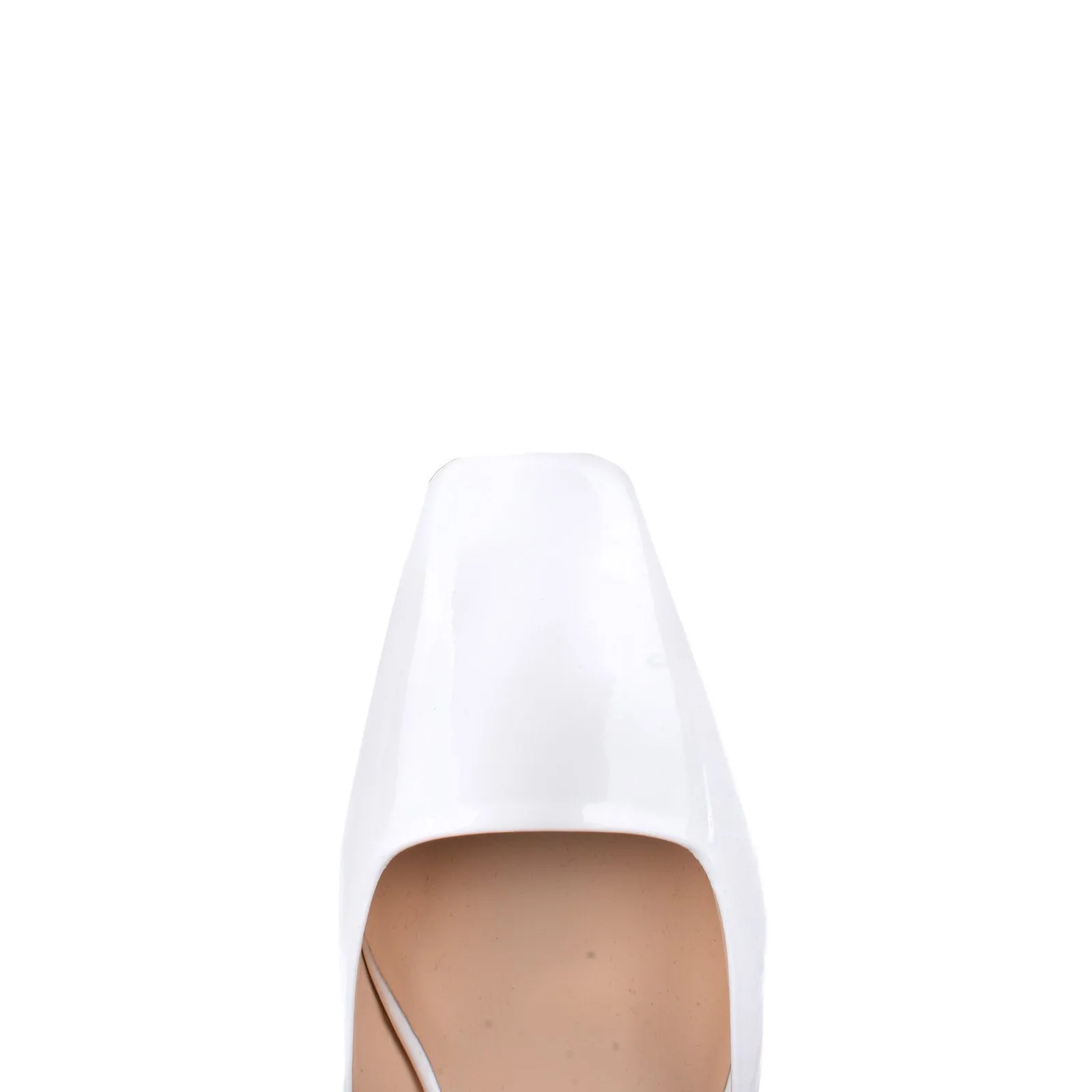 Bit Patent White Flat Shoes