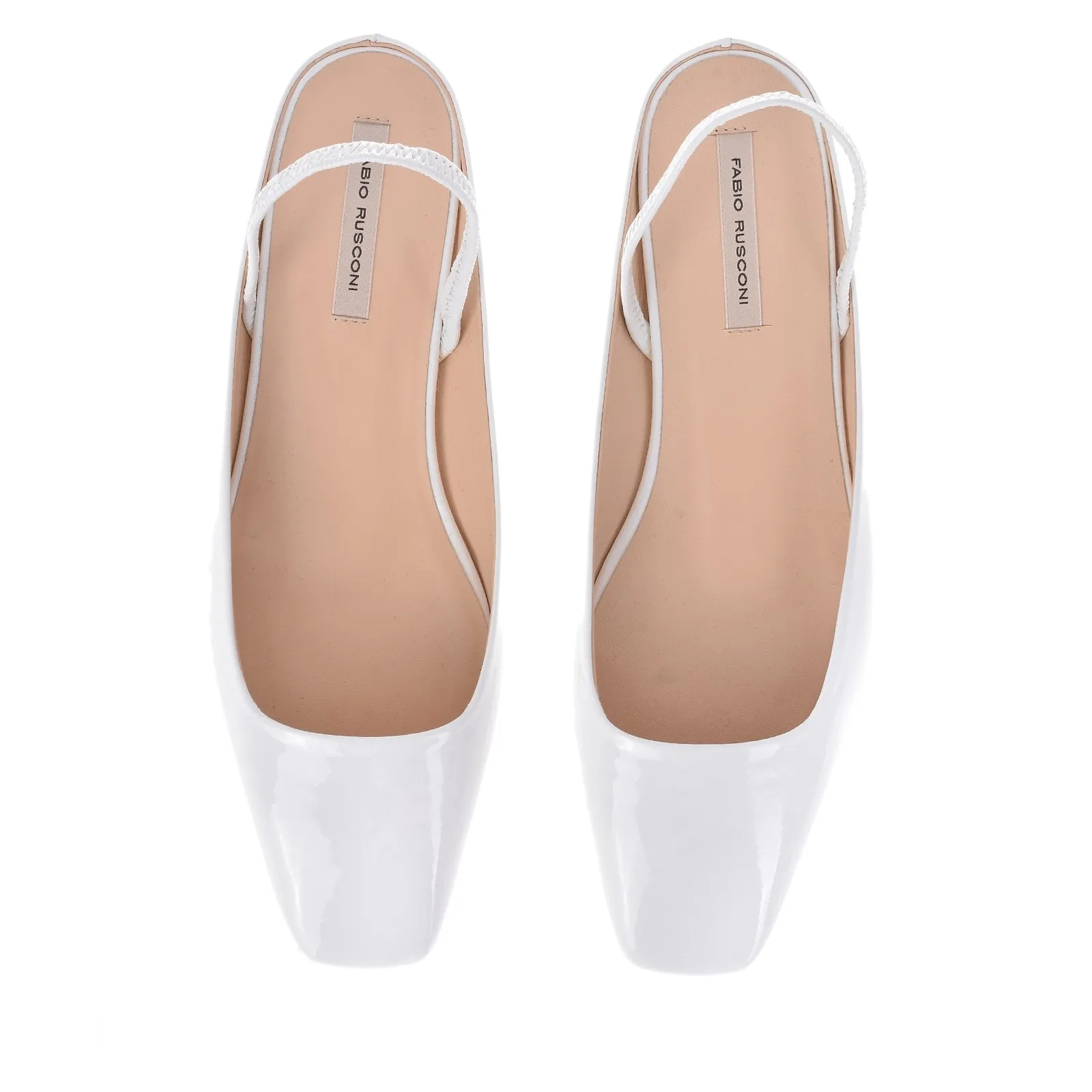 Bit Patent White Flat Shoes