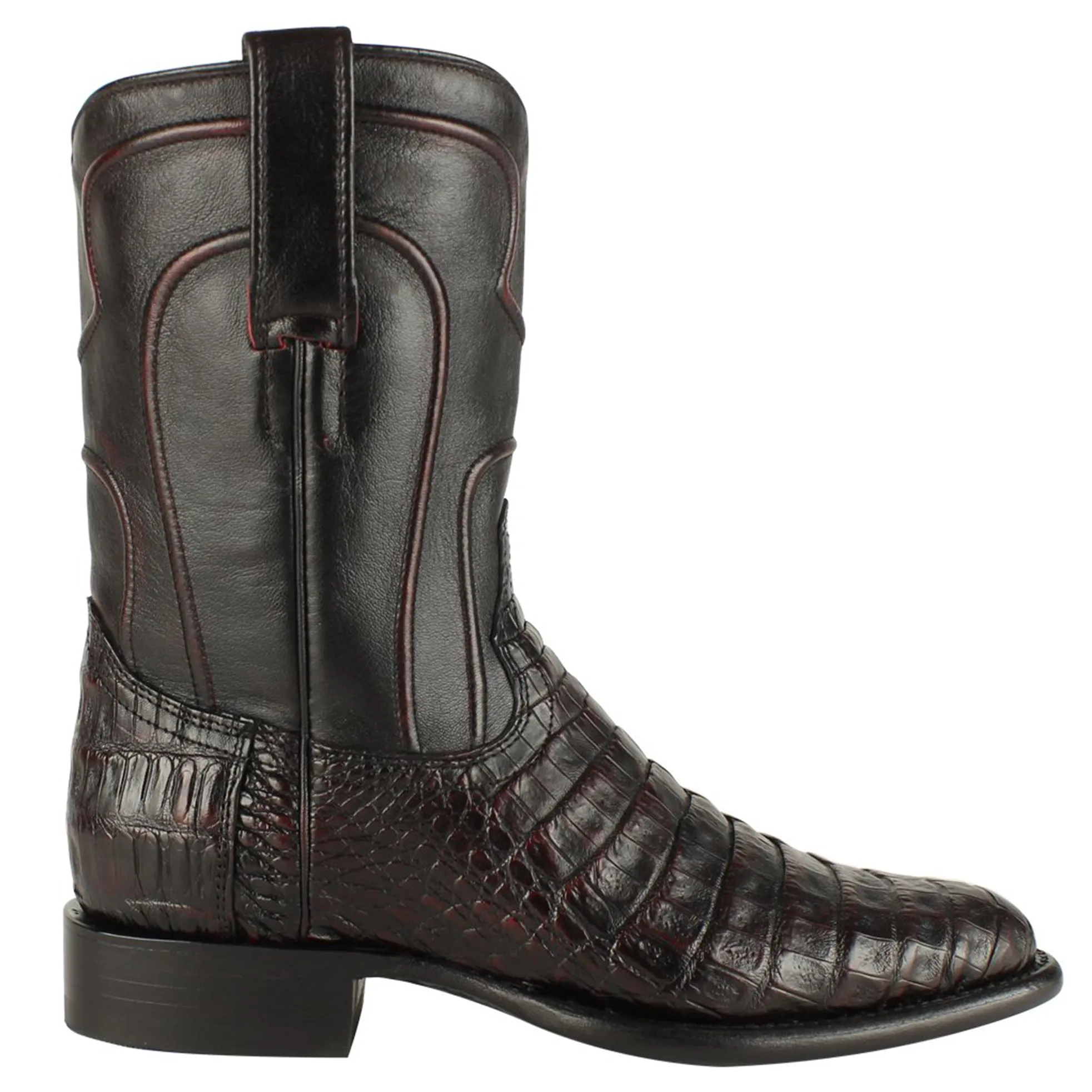 Black Cherry Caiman Roper Boots