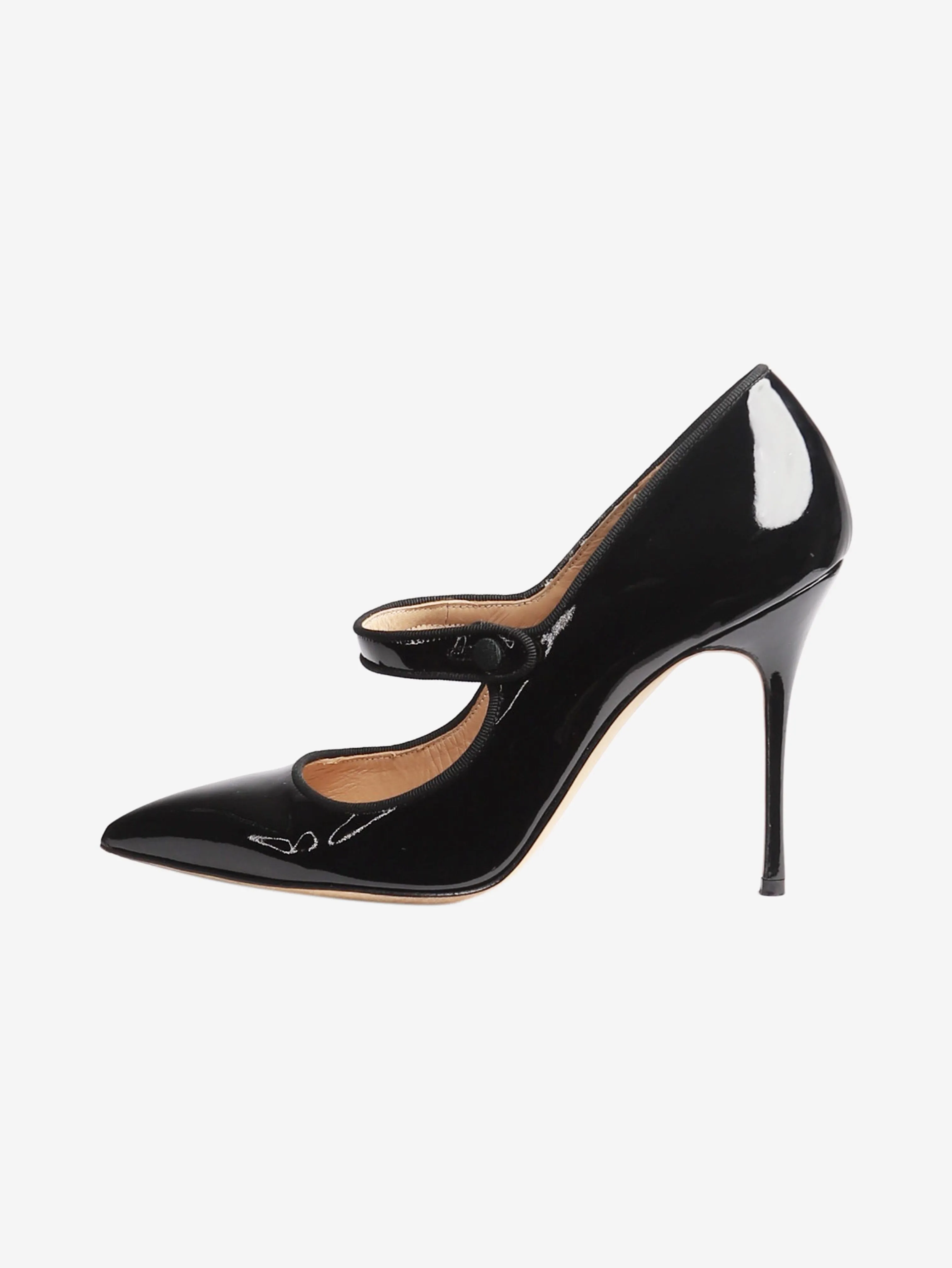 Black patent court shoes - size EU 39.5