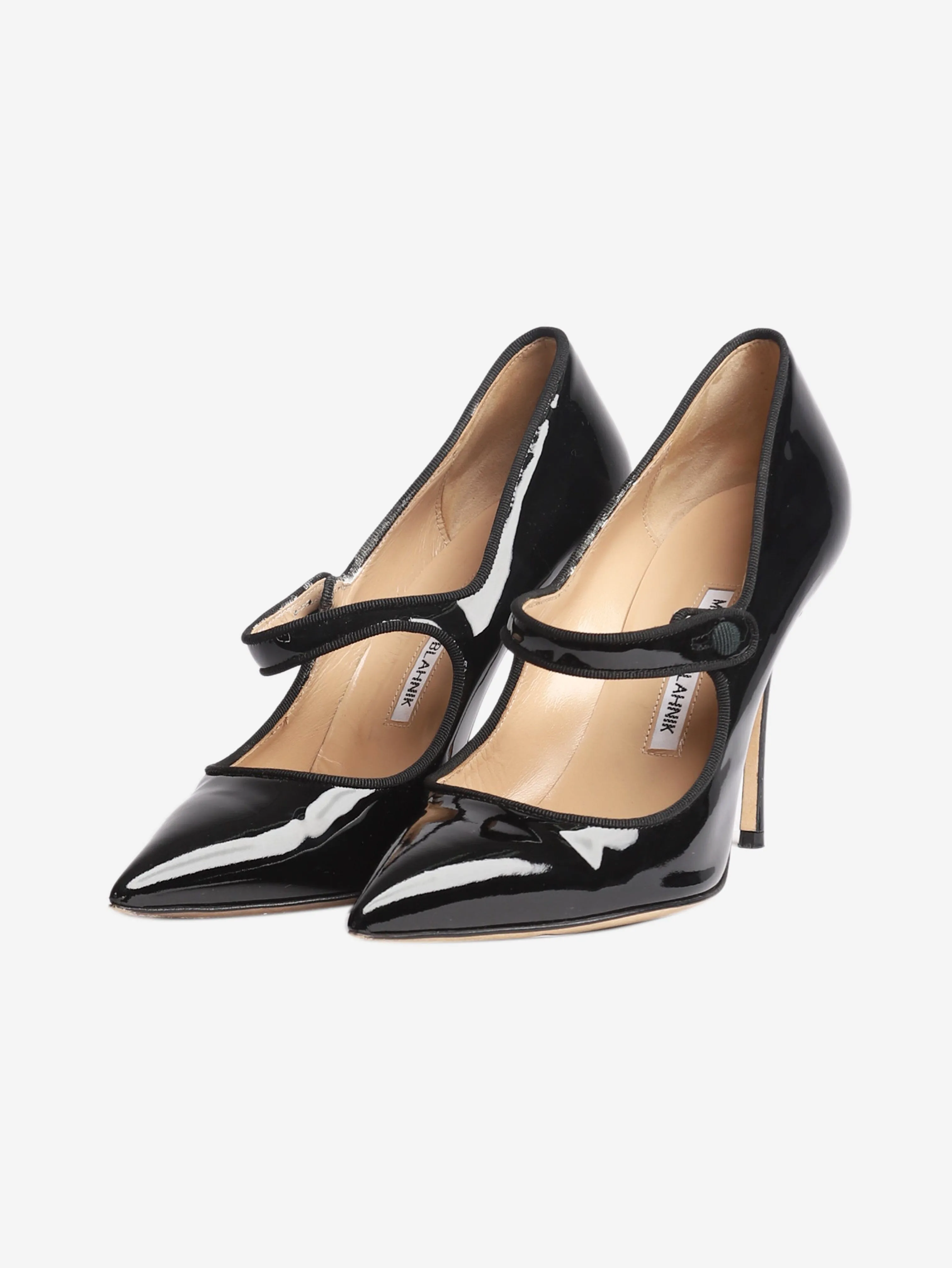 Black patent court shoes - size EU 39.5