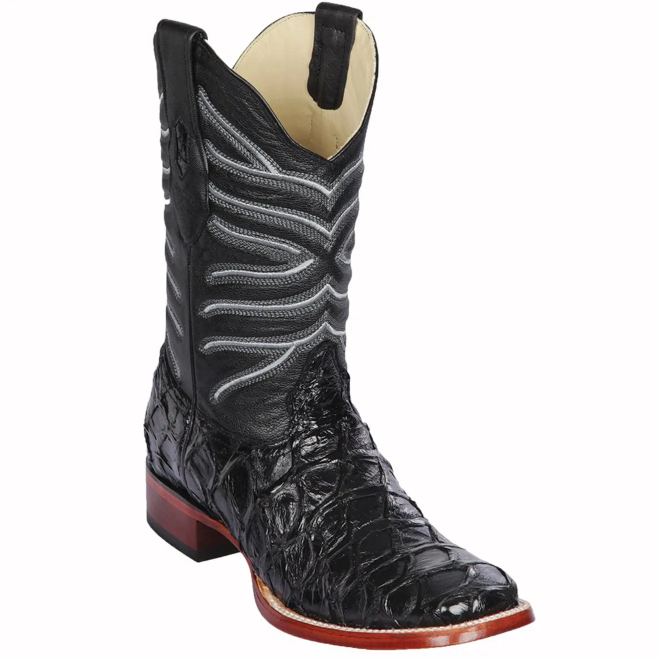 Black Pirarucu Fish Cowboy Boots