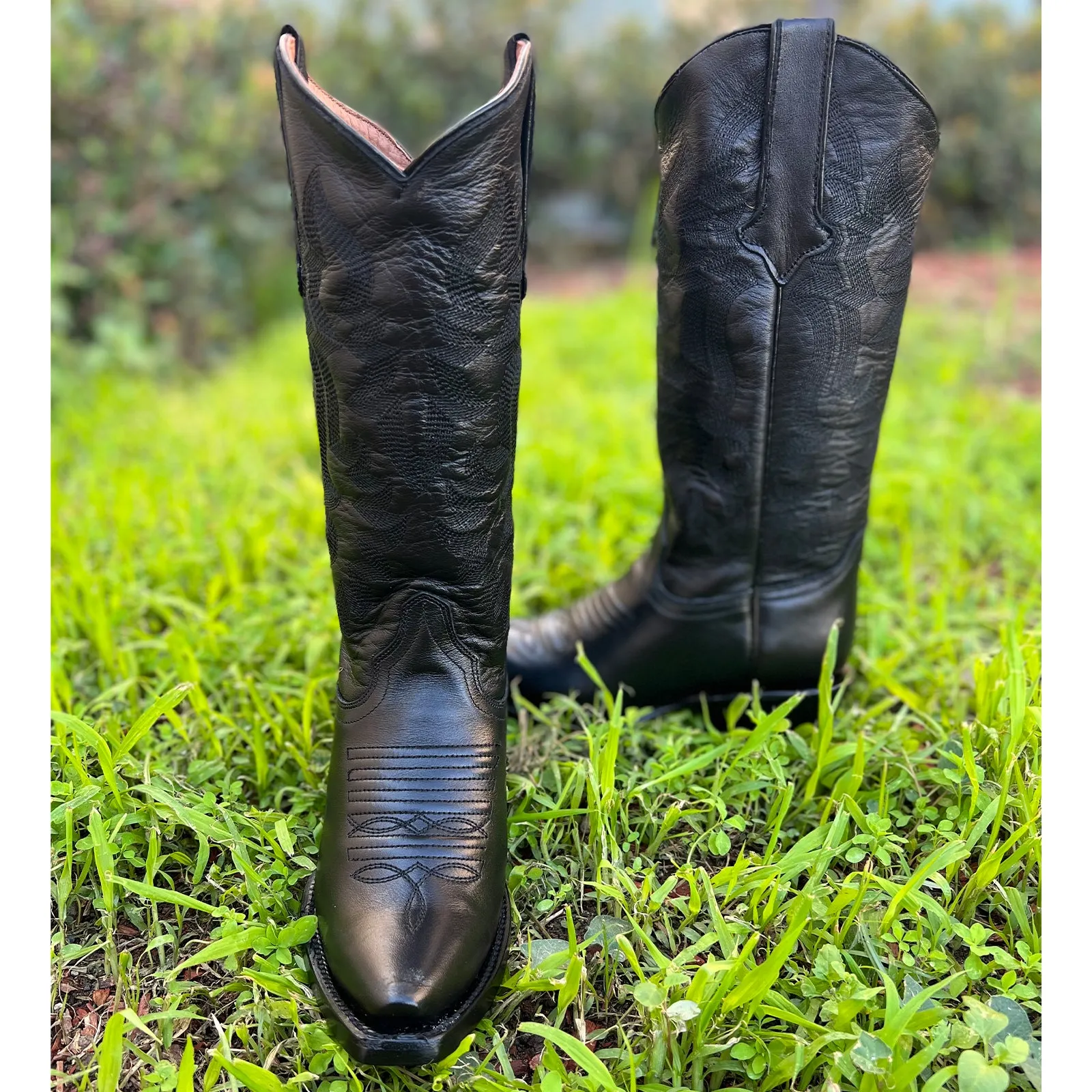 Black Snip Toe Cowgirl Boots