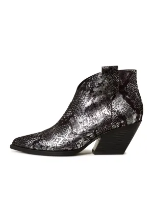 Block Heeled Cowboy Boots Ivanna - Silver