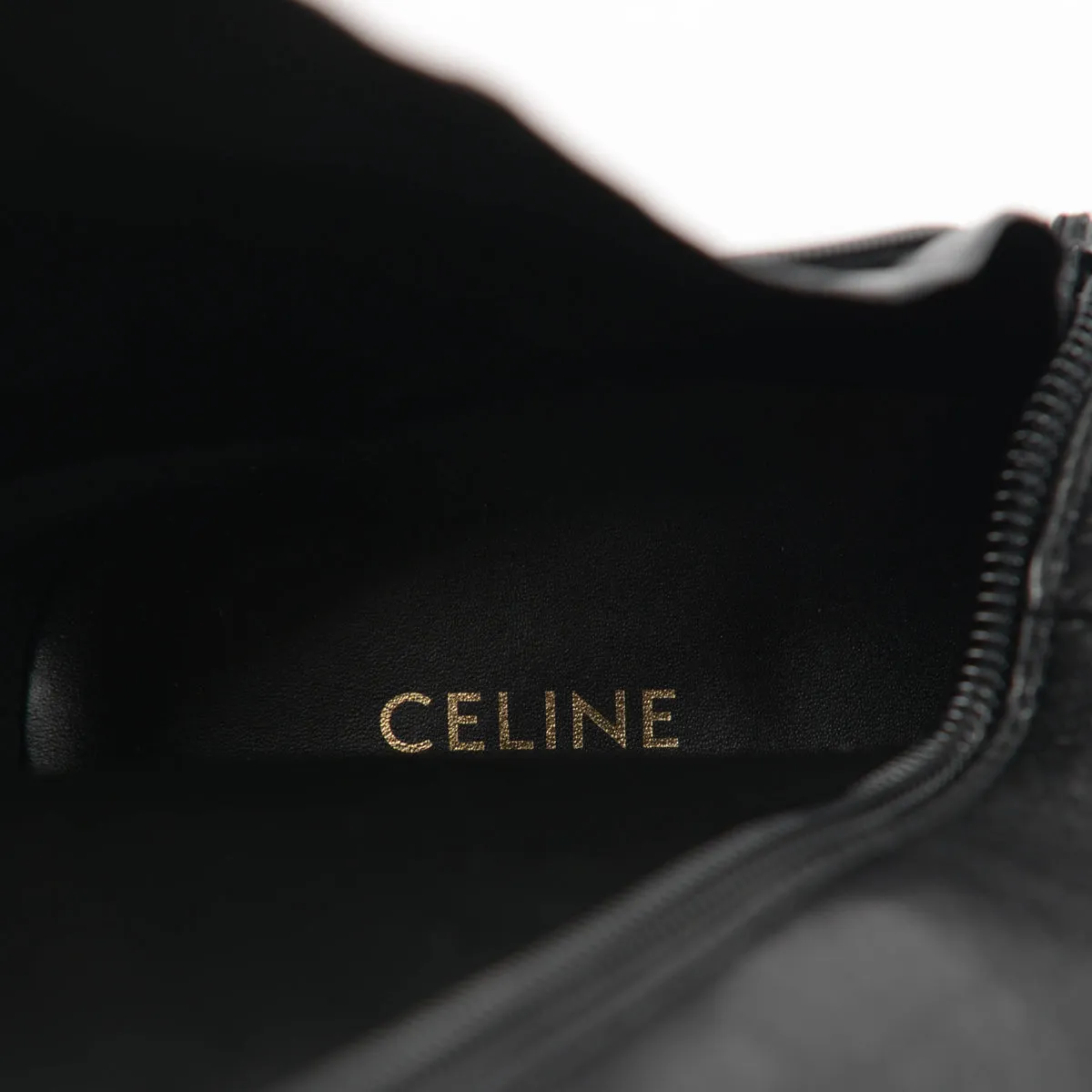 Celine Black Calfskin Moon Zipped Boots 40