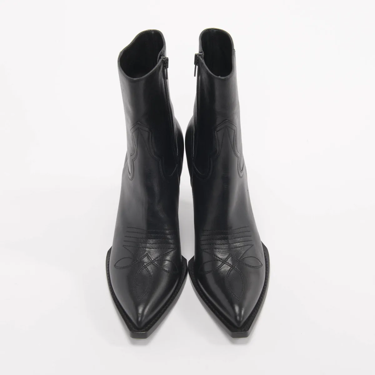 Celine Black Calfskin Moon Zipped Boots 40