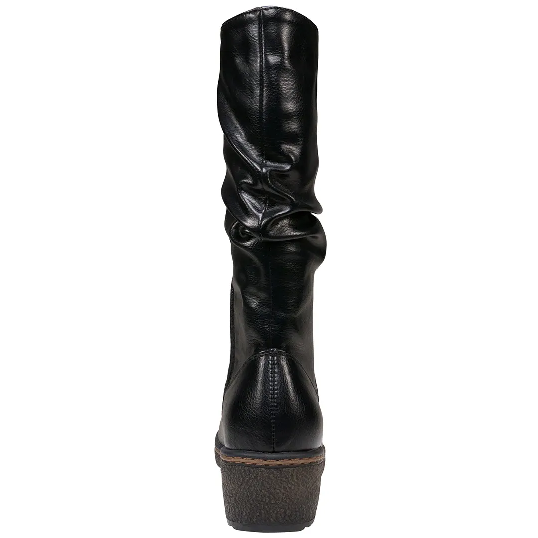 Dange Black Wedge Boot