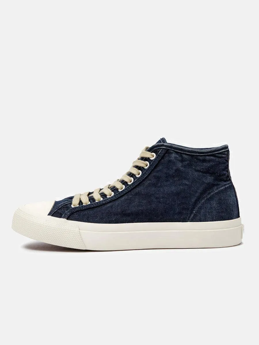 Denim Blue High-top Canvas Shoes