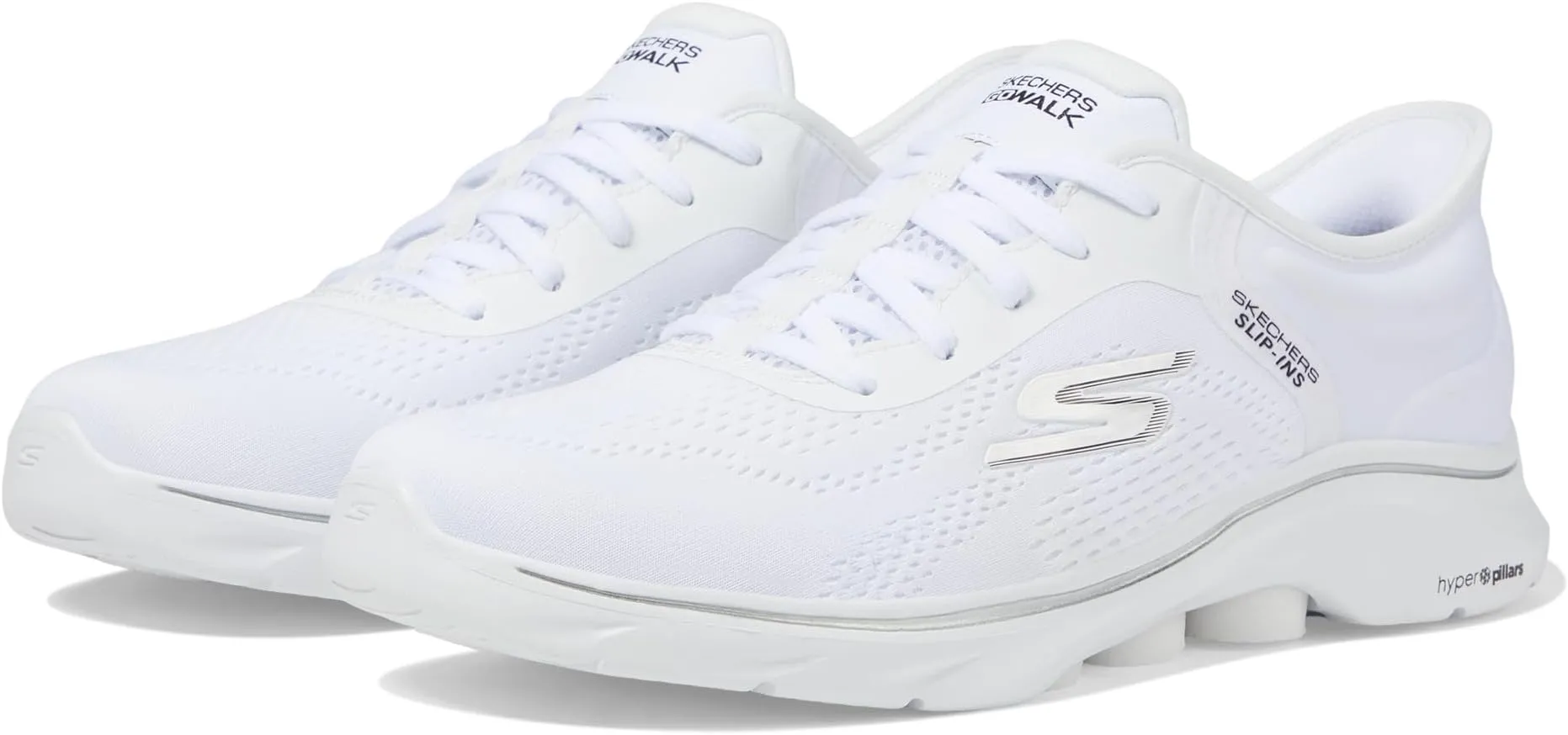 Go Walk 7 Valin Hands Free Slip-Ins SKECHERS Performance Sneakers, White/Black