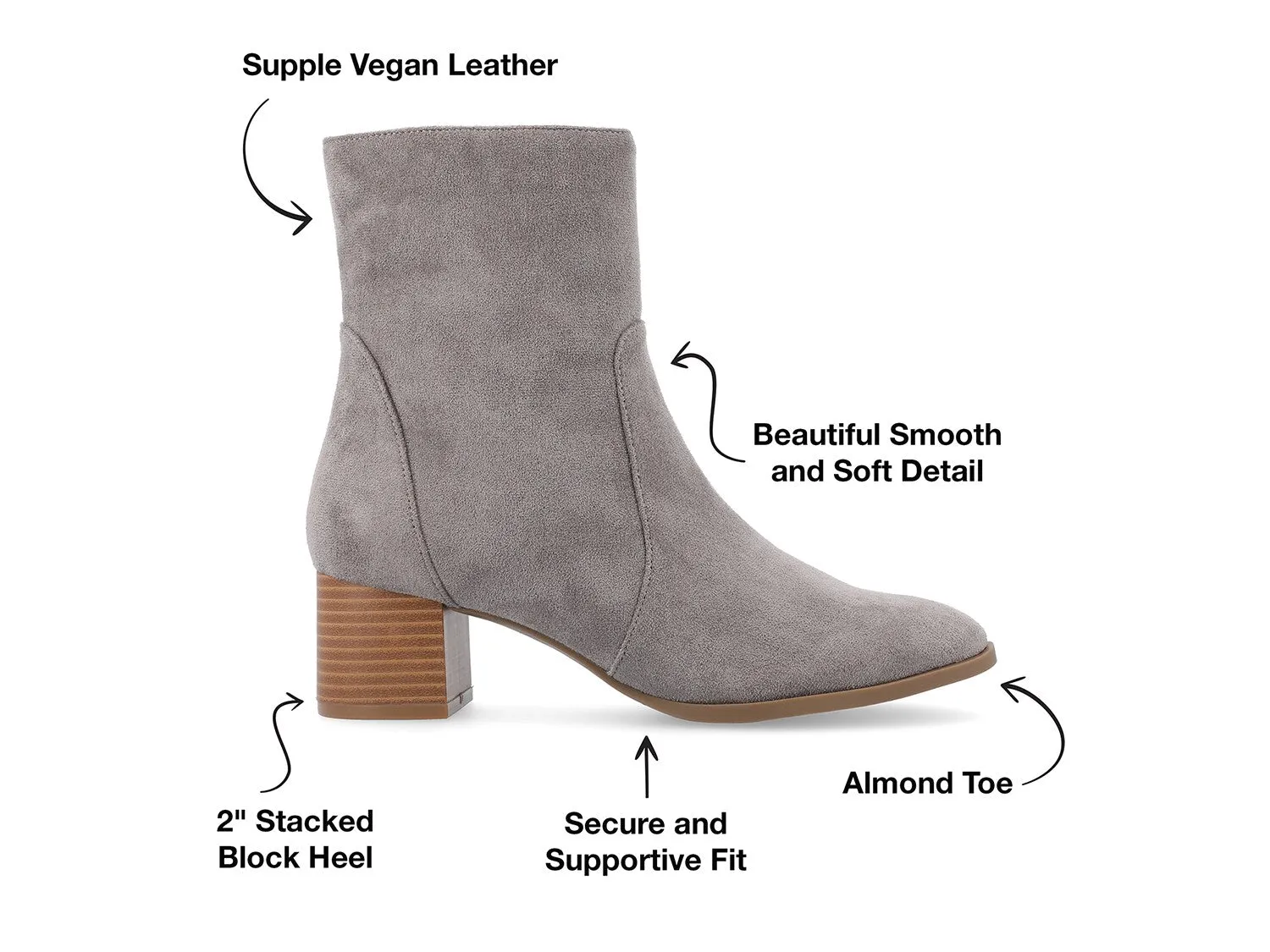 Hayven ankle boots from the Journee Journee Collection, gray