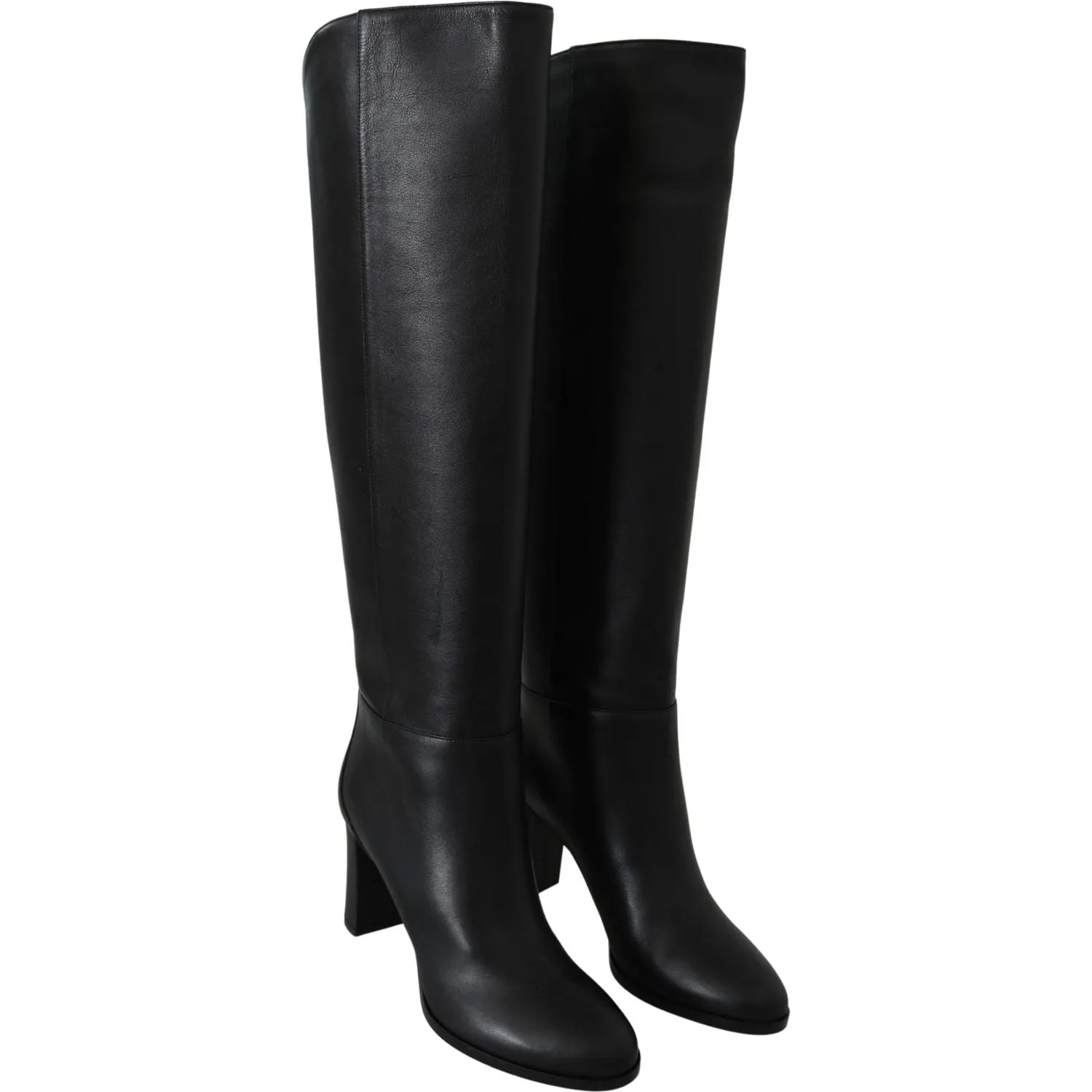 Jimmy Choo Elegant Black Calf Leather Heeled Boots