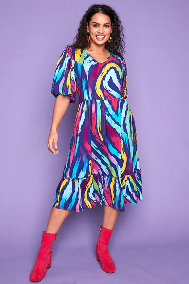 Kyle Rainbow Zebra Dress