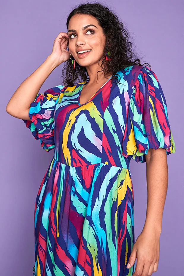 Kyle Rainbow Zebra Dress