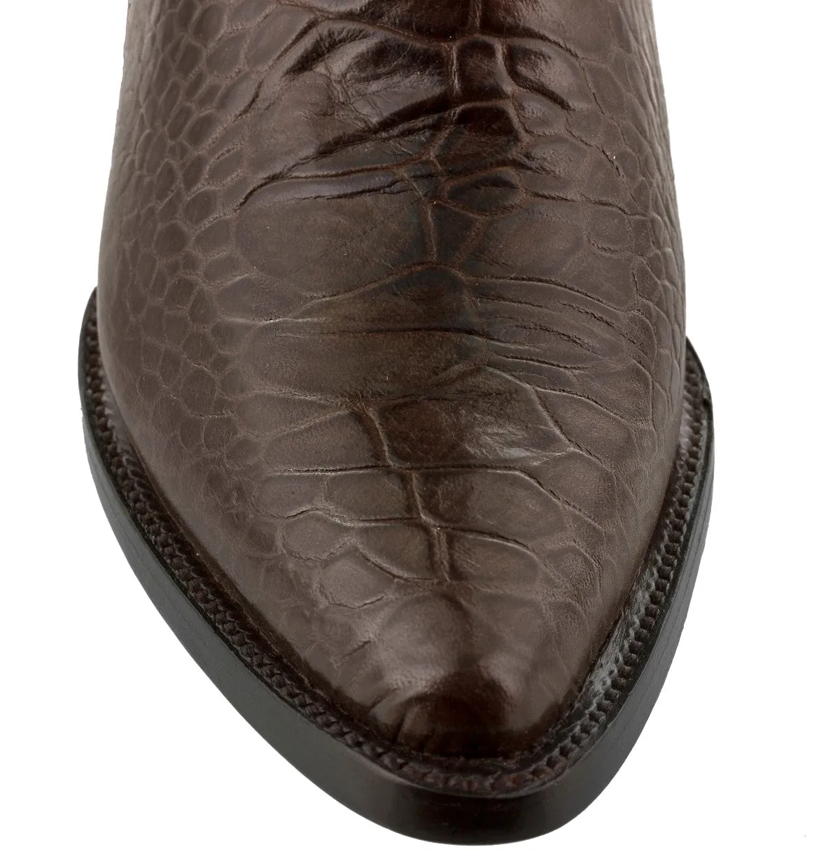 Mens Brown Sea Turtle Print Leather Cowboy Boos - J Toe