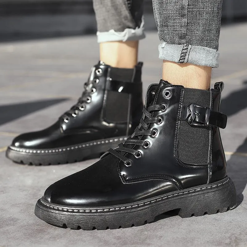 Men's high-top leather boots