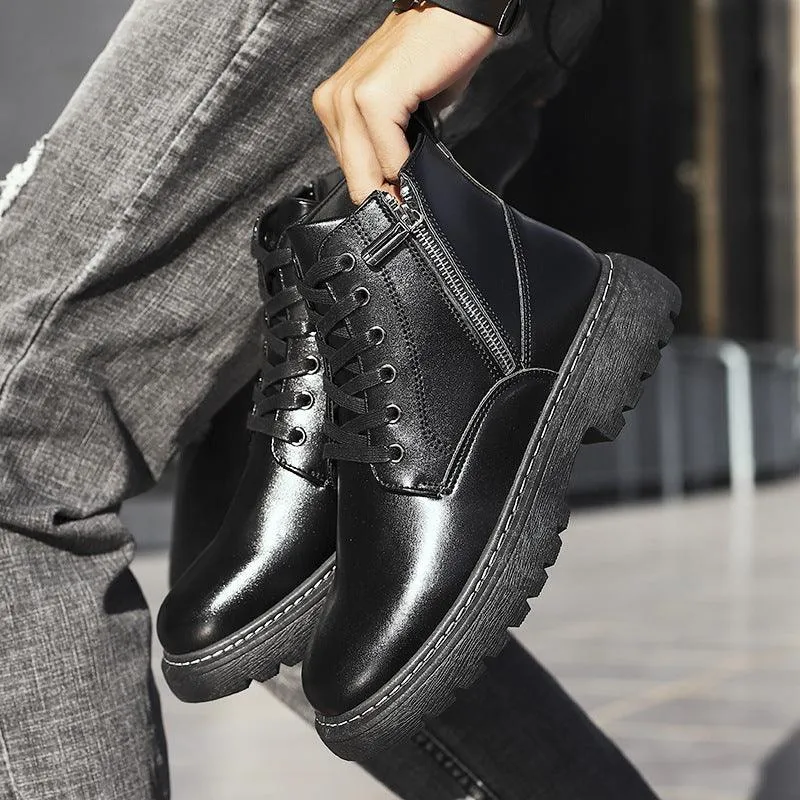 Men's high-top leather boots