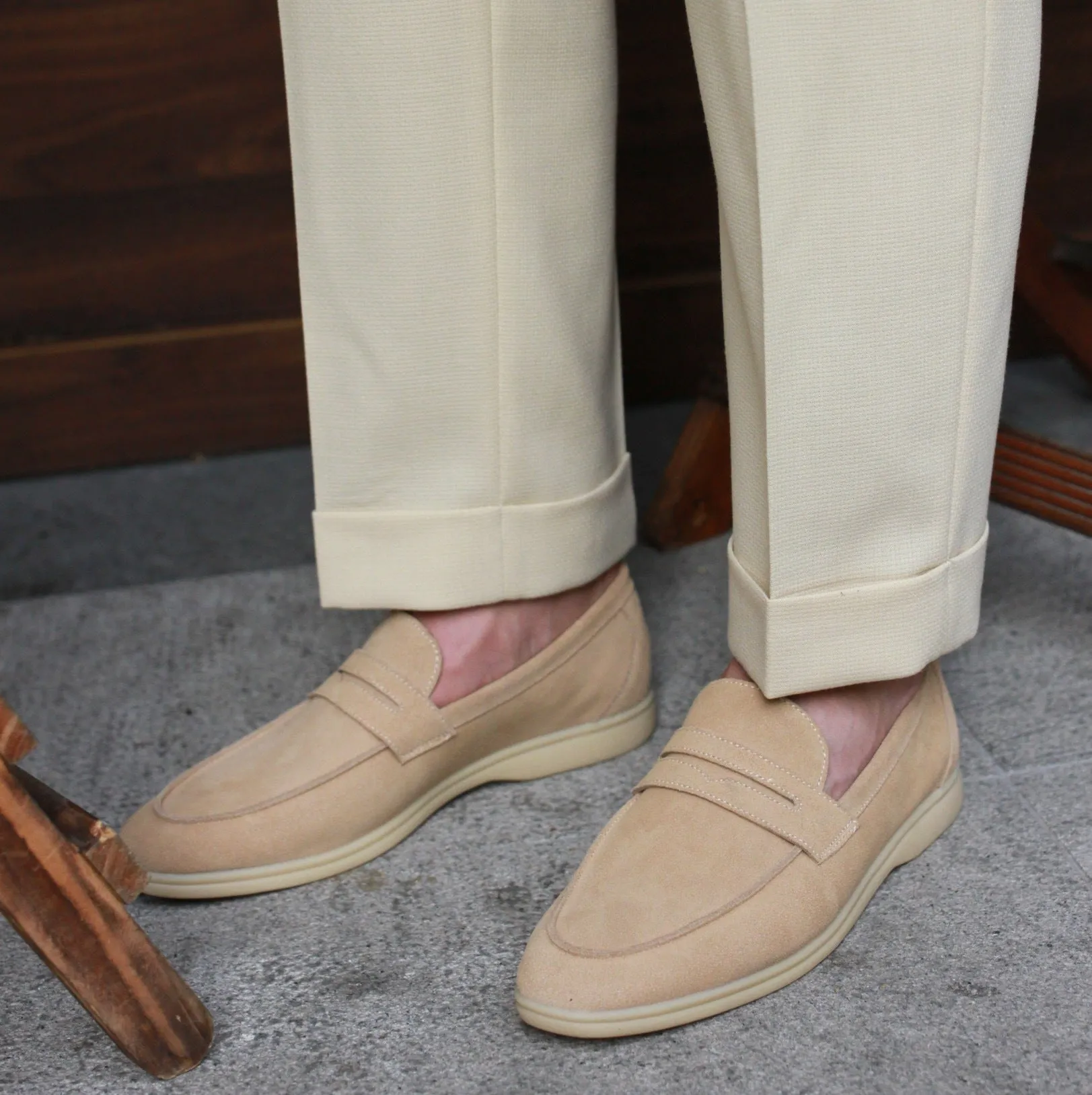 Men's Suede Penny Loafers