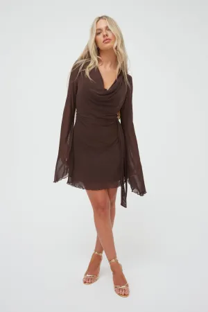 MESH EXTREME FLAIRED SLEEVE MINI DRESS