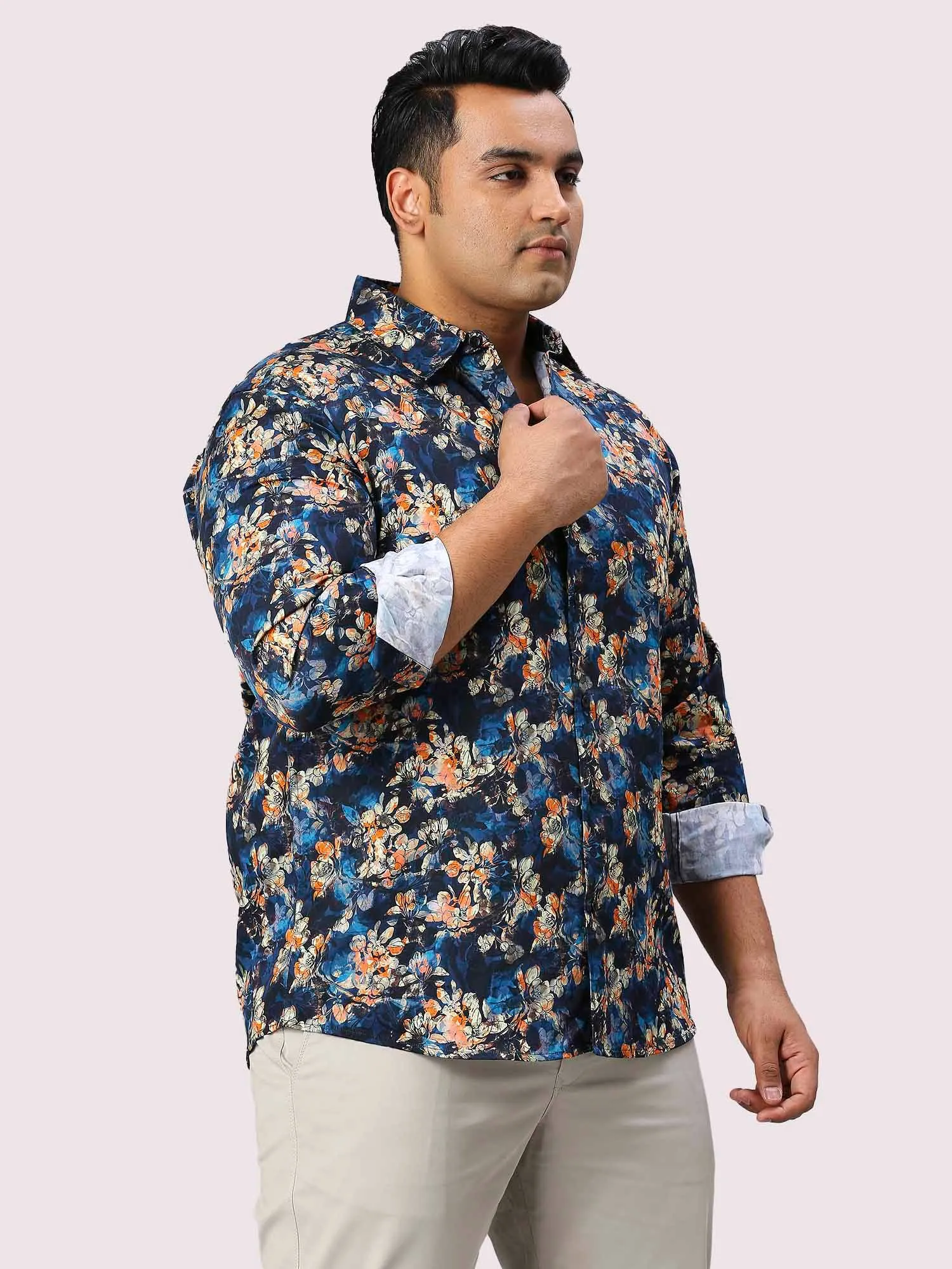 Midnight Miss Digital Printed Full Sleeve Men's Plus Size Shirt