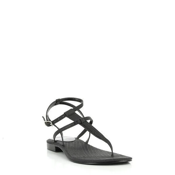 Misano Shizu Black Lizard Sandal