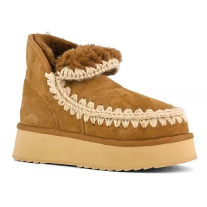 MOU - Mini Eskimo Platform Boot in Cognac