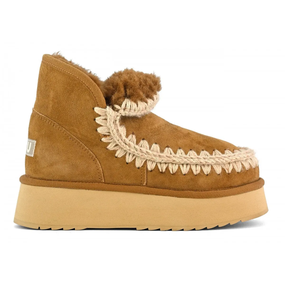 MOU - Mini Eskimo Platform Boot in Cognac