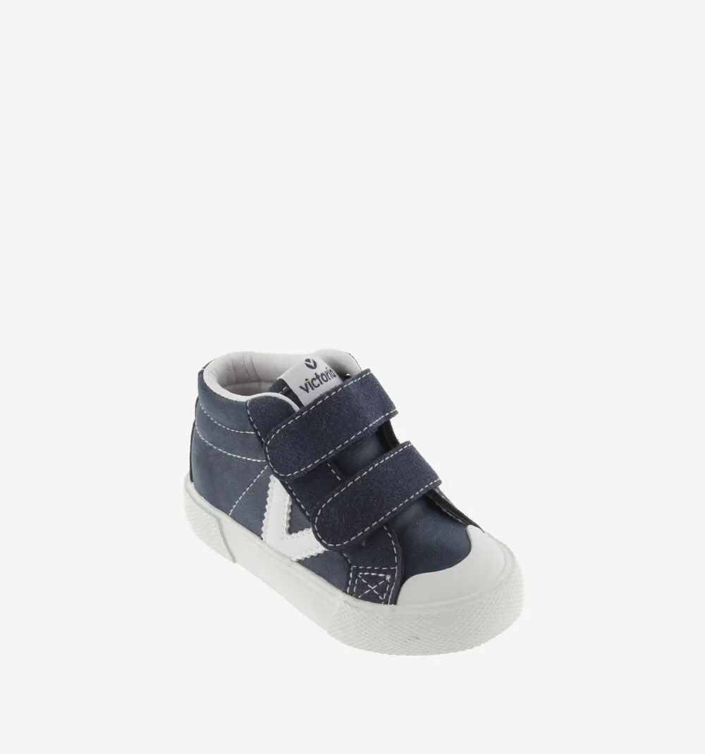 Navy Tribu leather mid boot