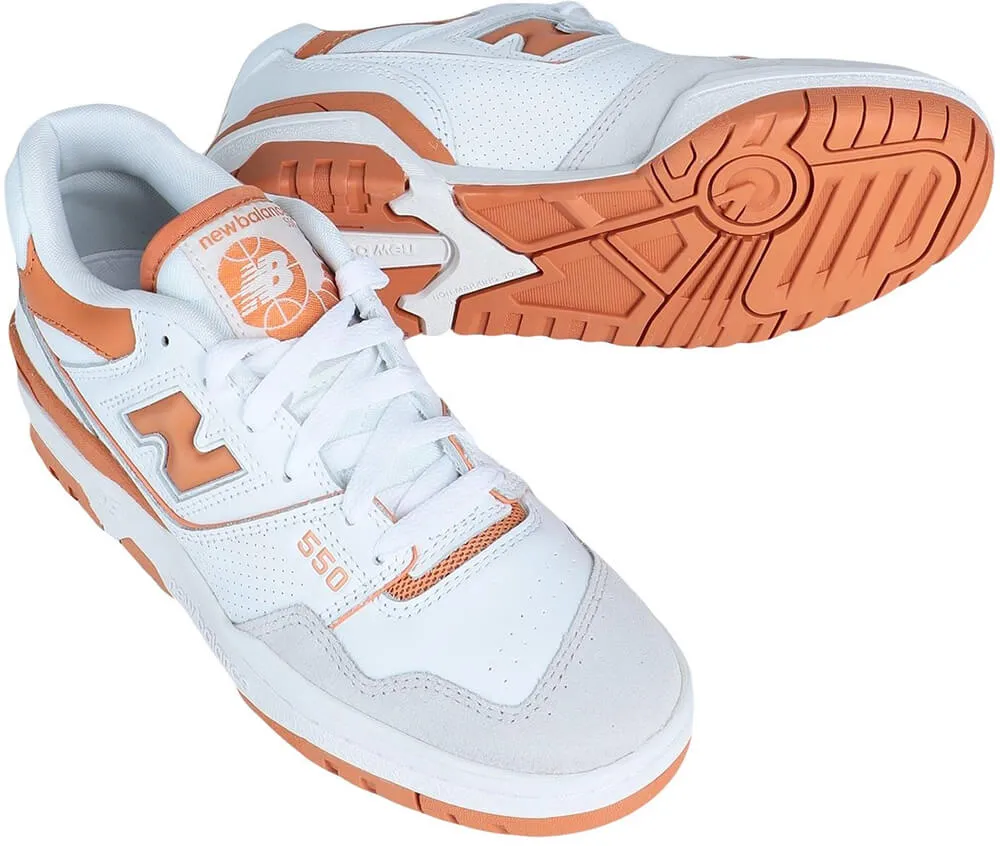 New Balance 550 sneakers, white/orange