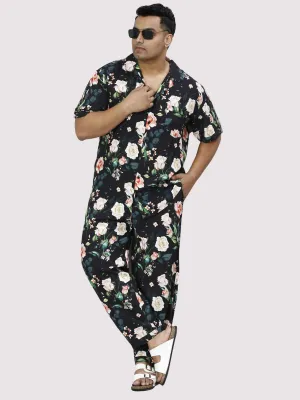 Night Blossoms Digital Printed Full Co-ords Set Men's Plus Size