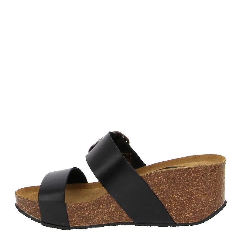 Plakton 873004 Black Wedge Sandals