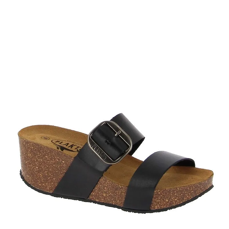 Plakton 873004 Black Wedge Sandals