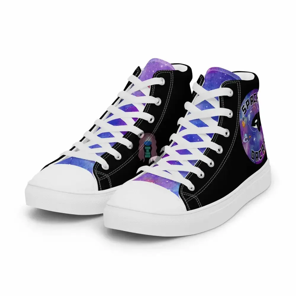 "Space Orca" Men’s high top canvas shoes