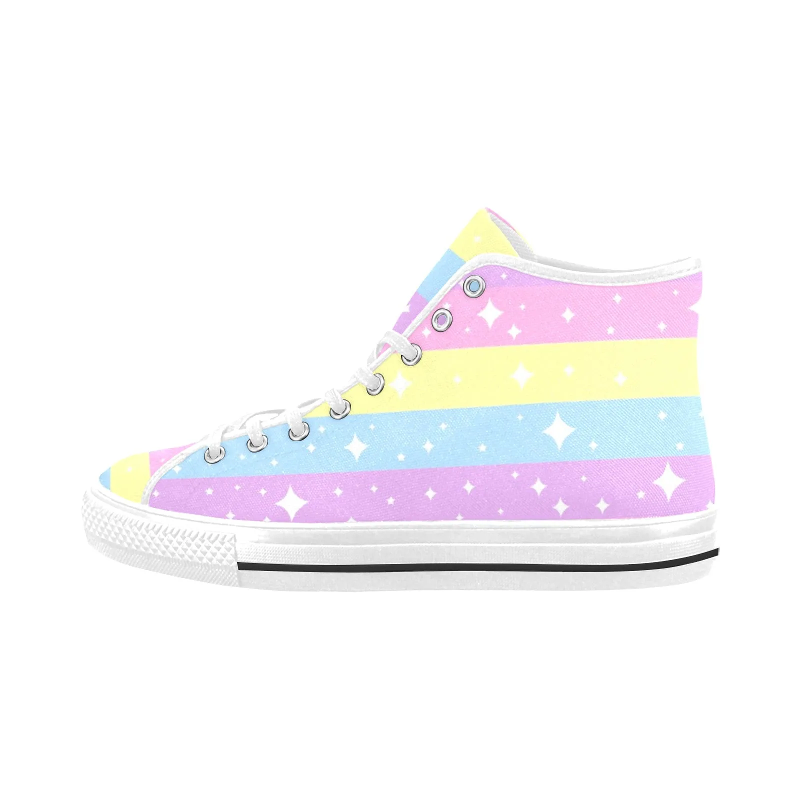 Rainbow Ribbon Men's Fancy High Top Shoes