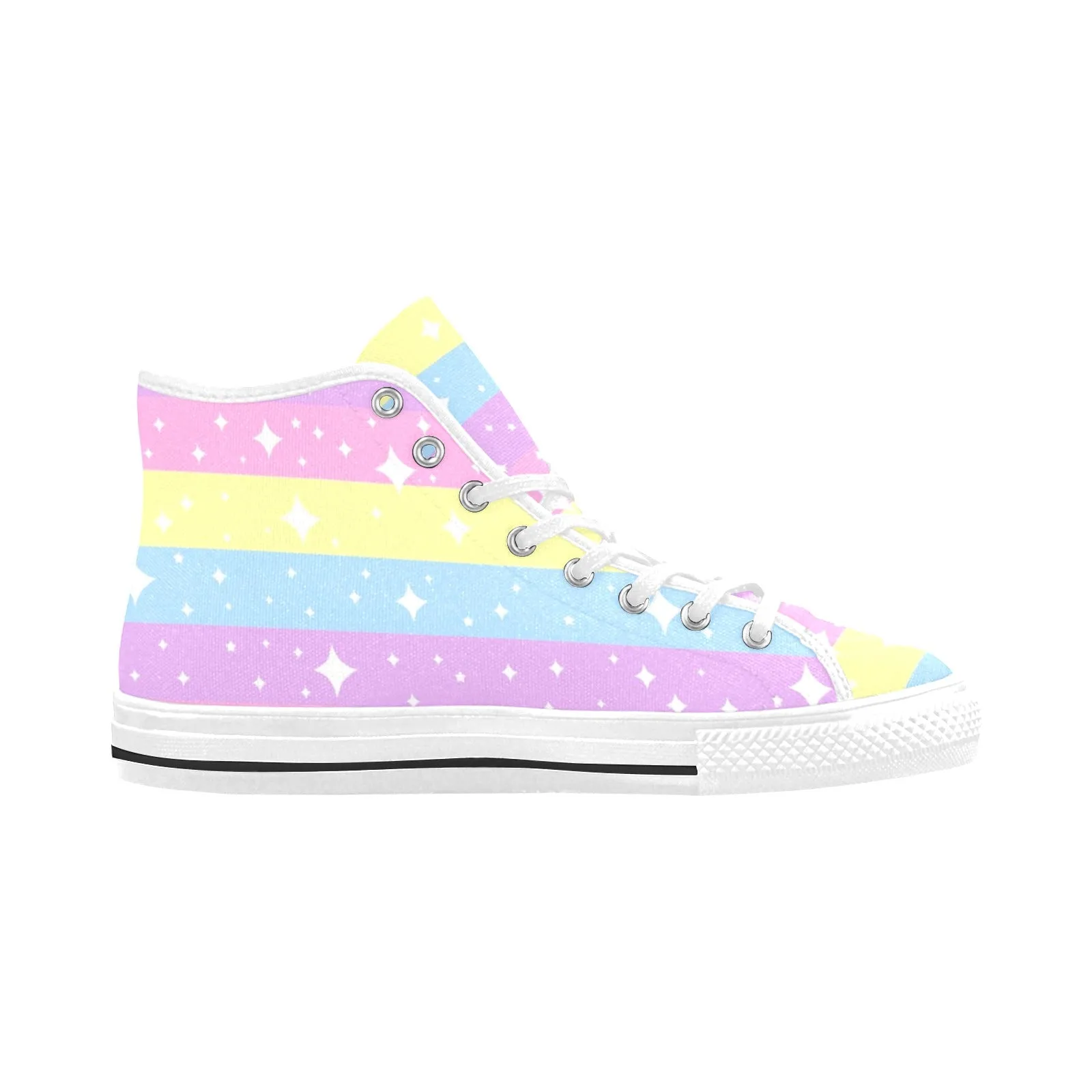 Rainbow Ribbon Men's Fancy High Top Shoes