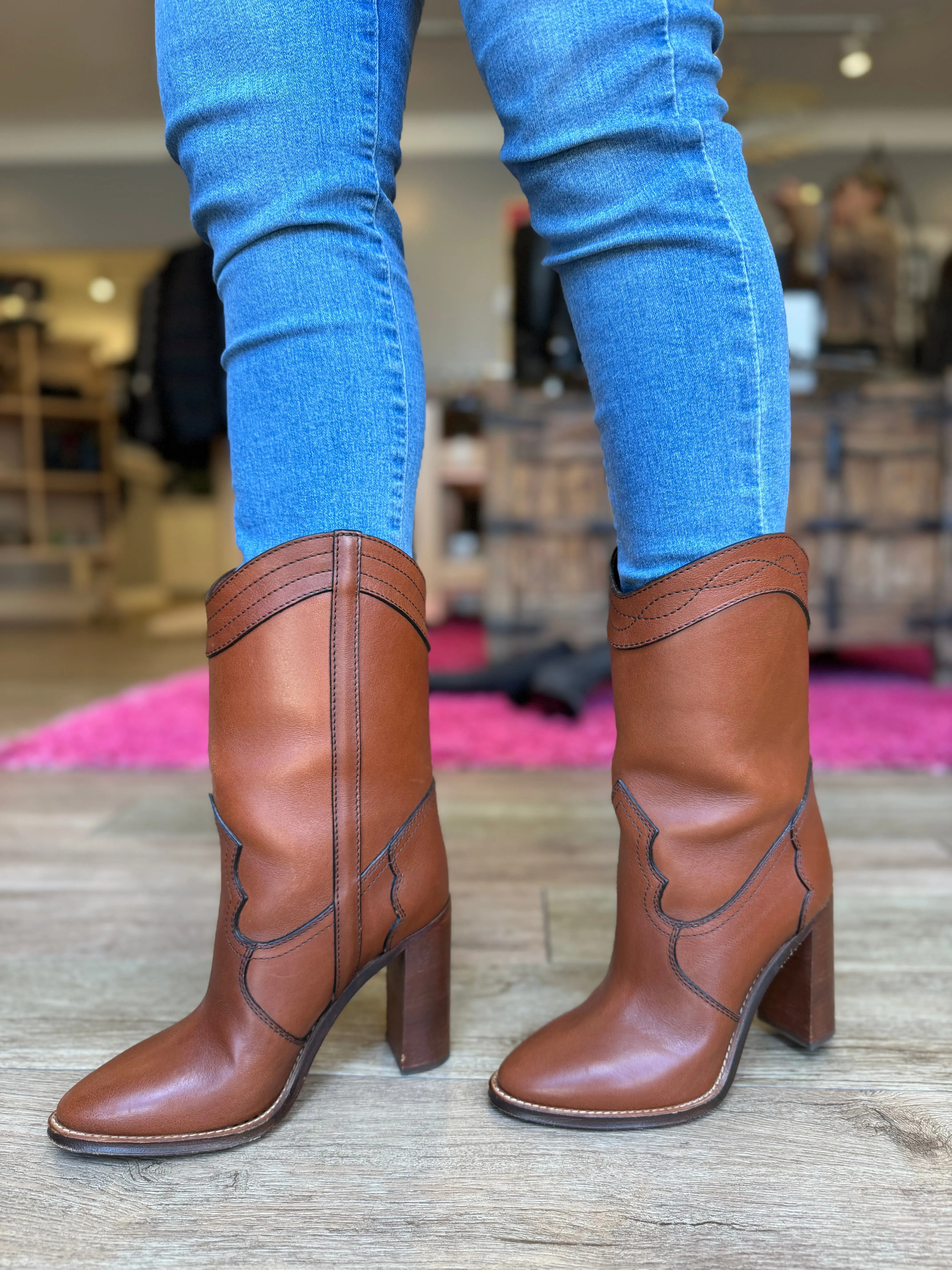 SAINT LAURENT KATE Western Boots Size 7.5