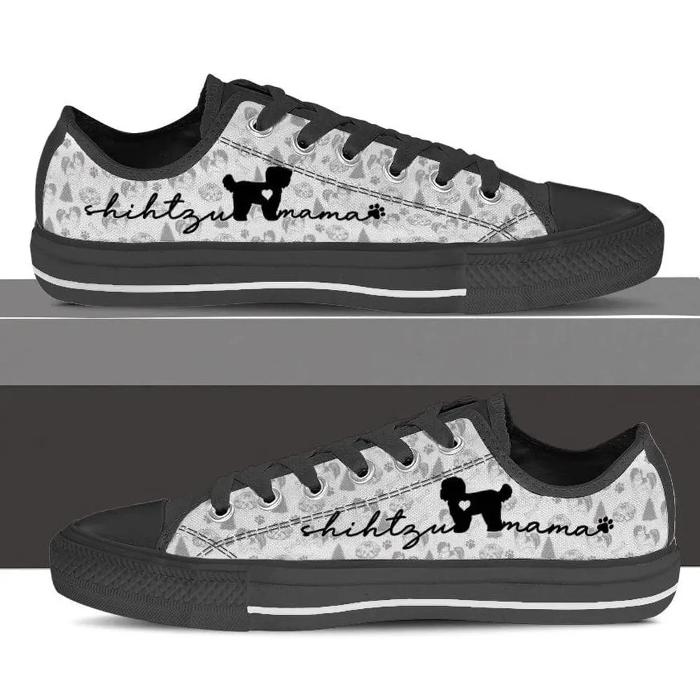 Shih Tzu Low Top Shoes - Dog Walking Shoes Men Women, Dog Printed Shoes, Canvas Shoes For Men, Women