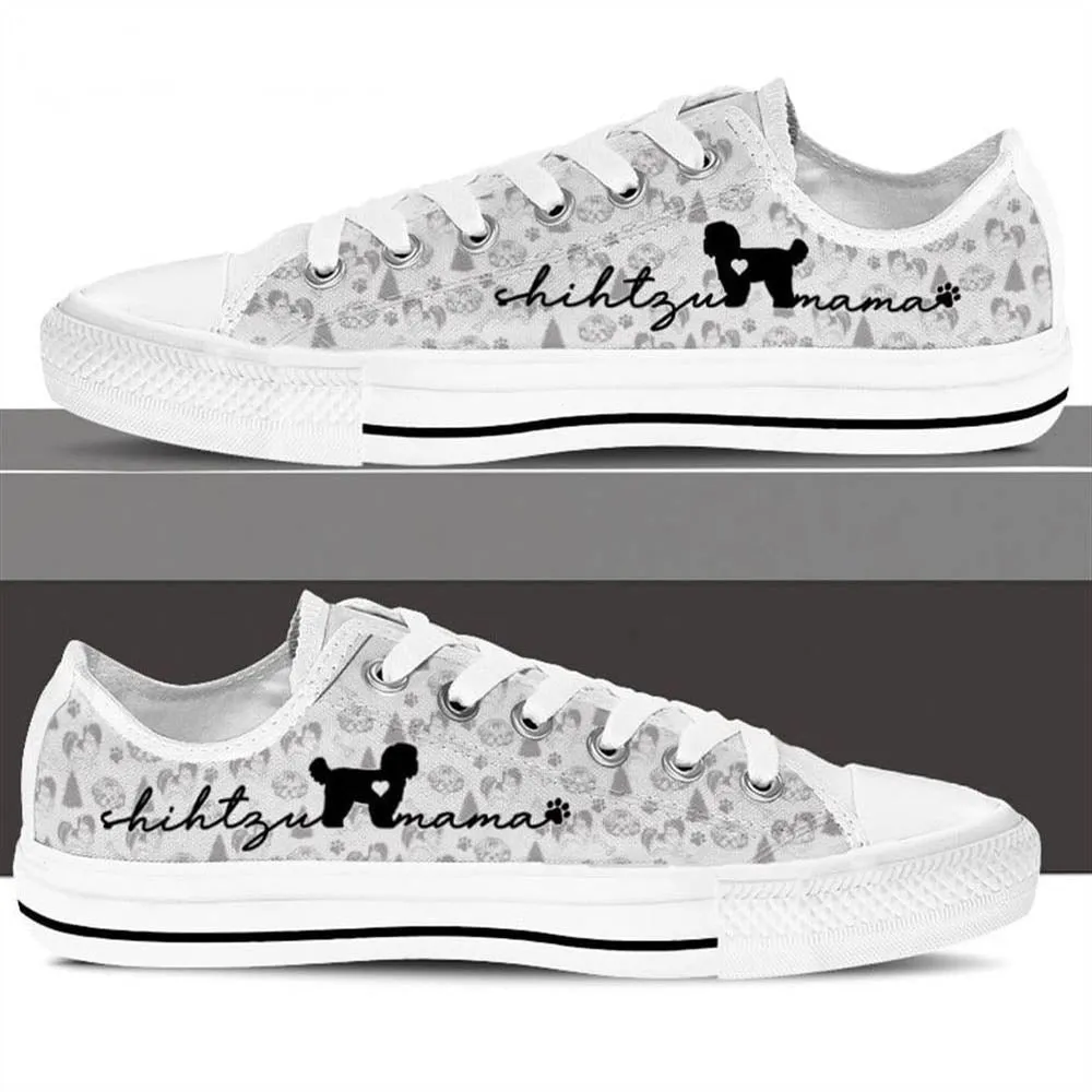 Shih Tzu Low Top Shoes - Dog Walking Shoes Men Women, Dog Printed Shoes, Canvas Shoes For Men, Women