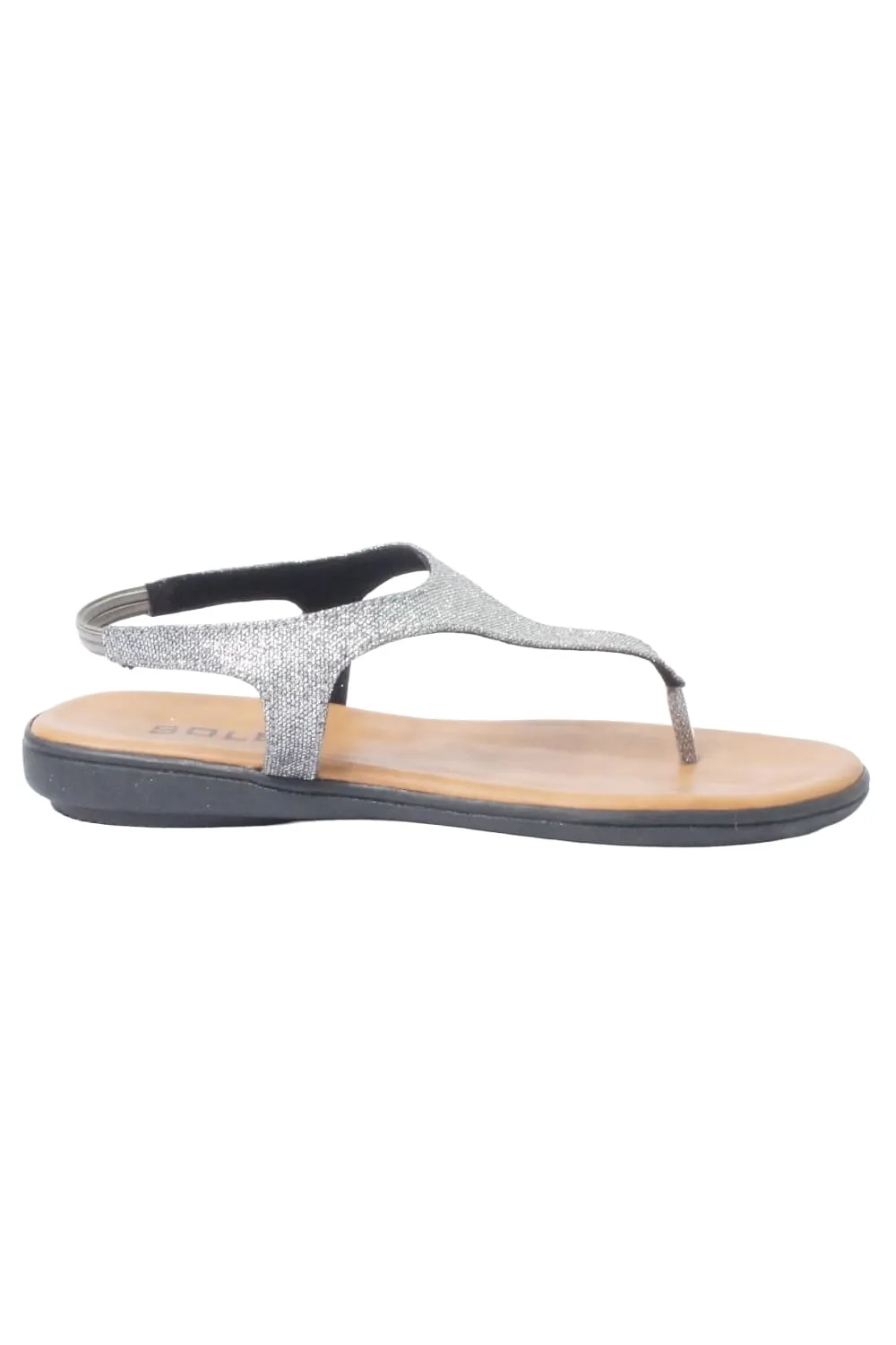 SOLES Metallic Flat Sandals - Shine in Comfort