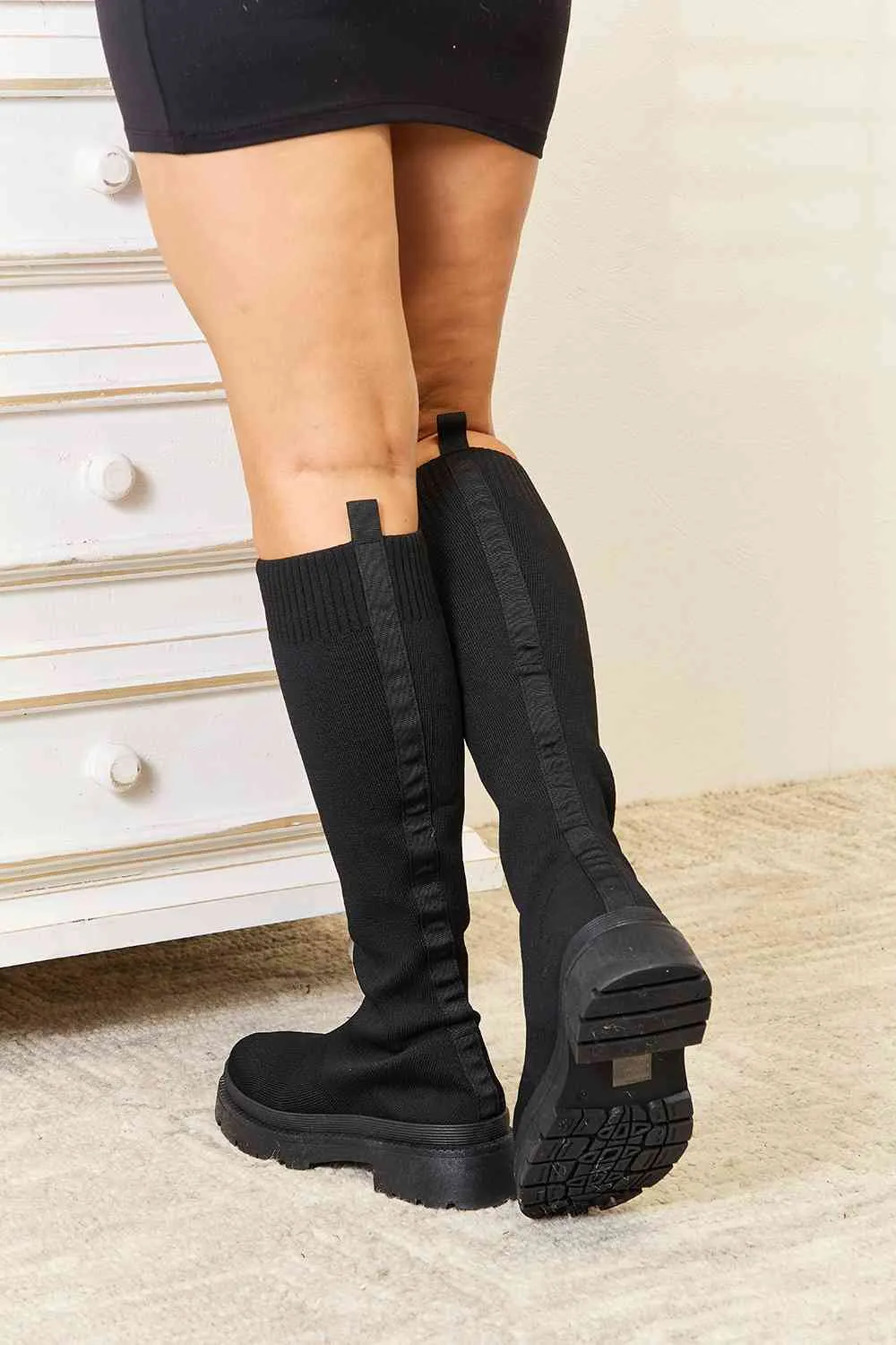 TEEK - Knee High Platform Sock Boots