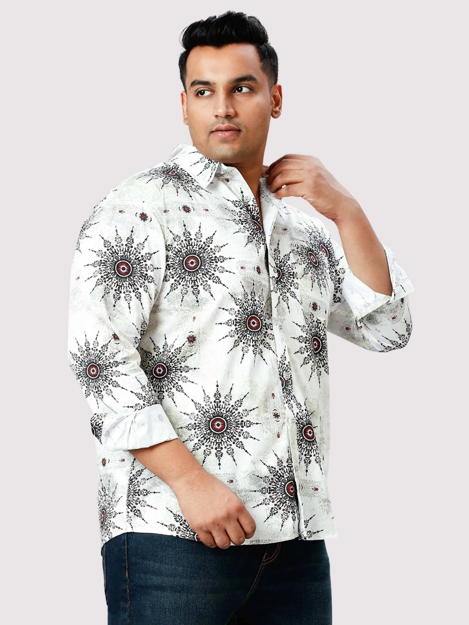 Thunder Eye Digital Printed  Full Sleeve Shirt Men's Plus Size