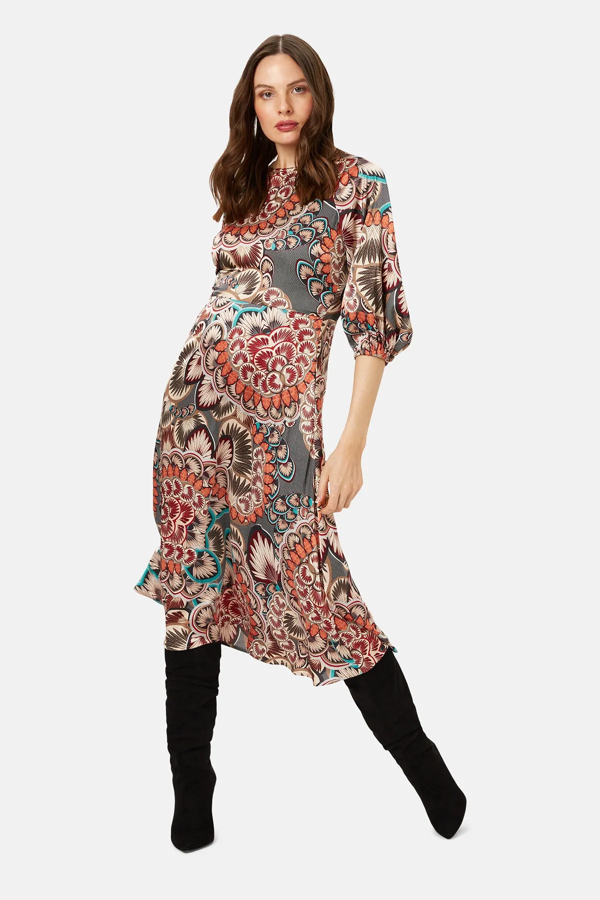 Traffic People Hard Promises Drape Dress-Browns-HPS12002011