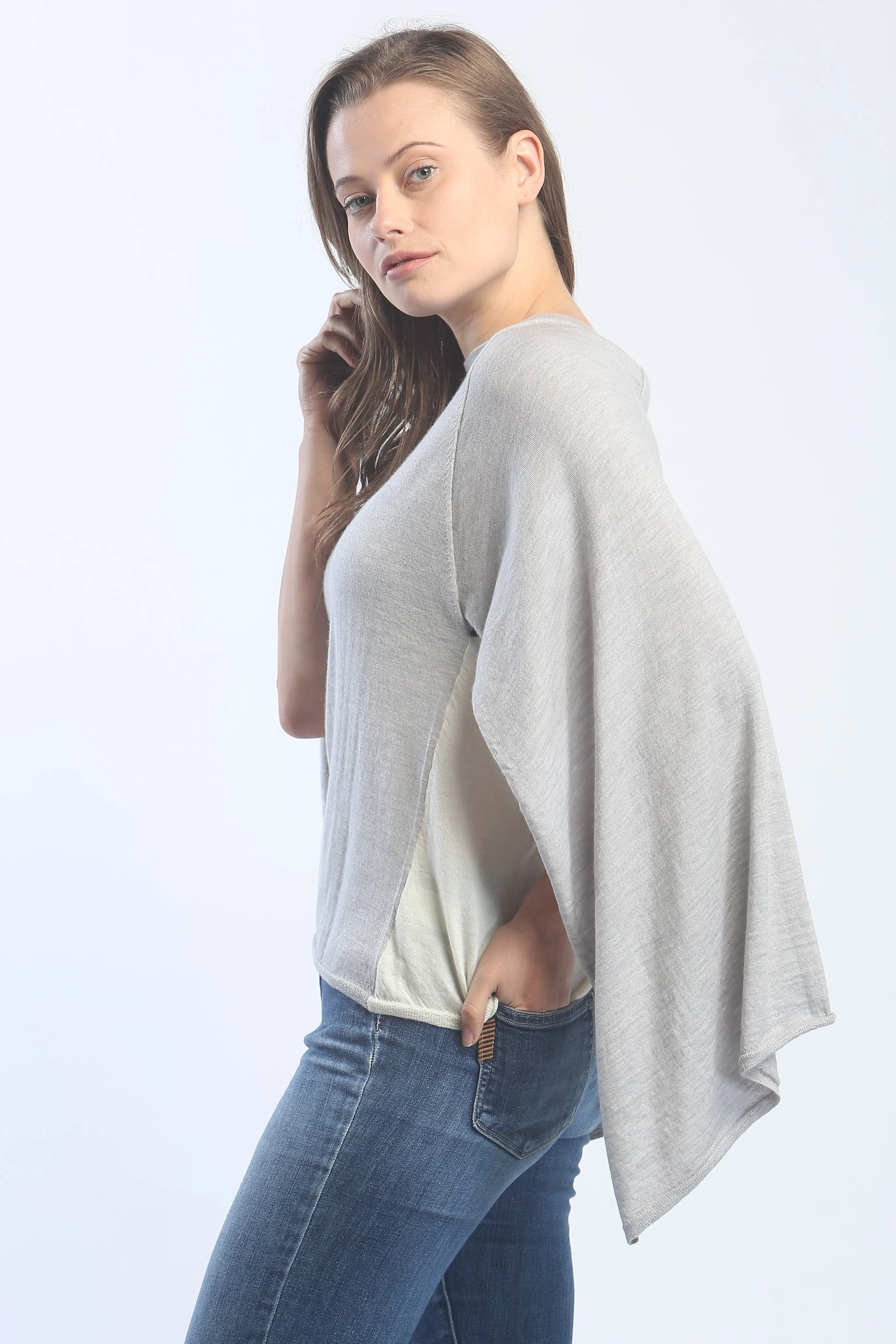 Two Tone Cape Sweater