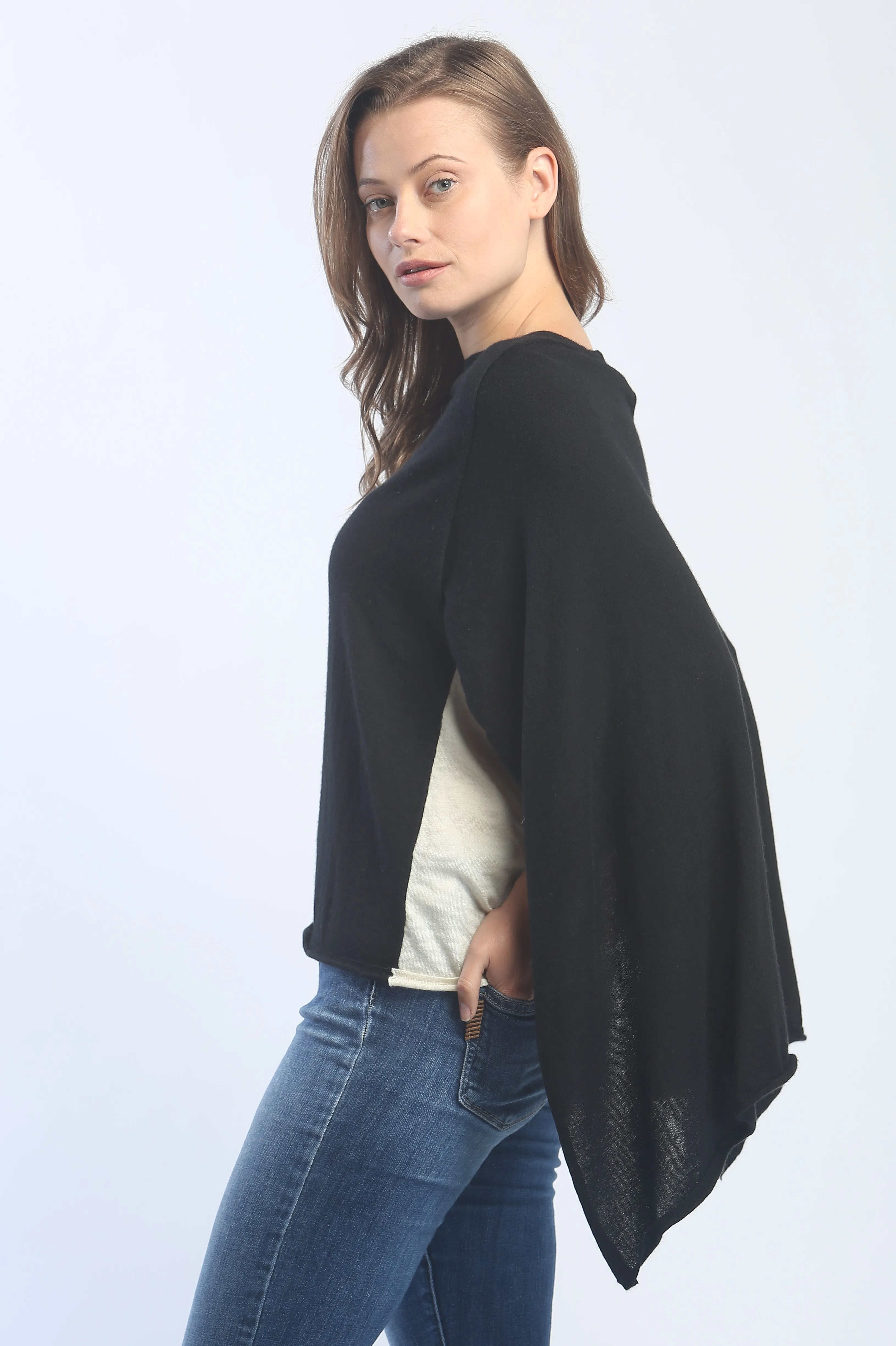 Two Tone Cape Sweater