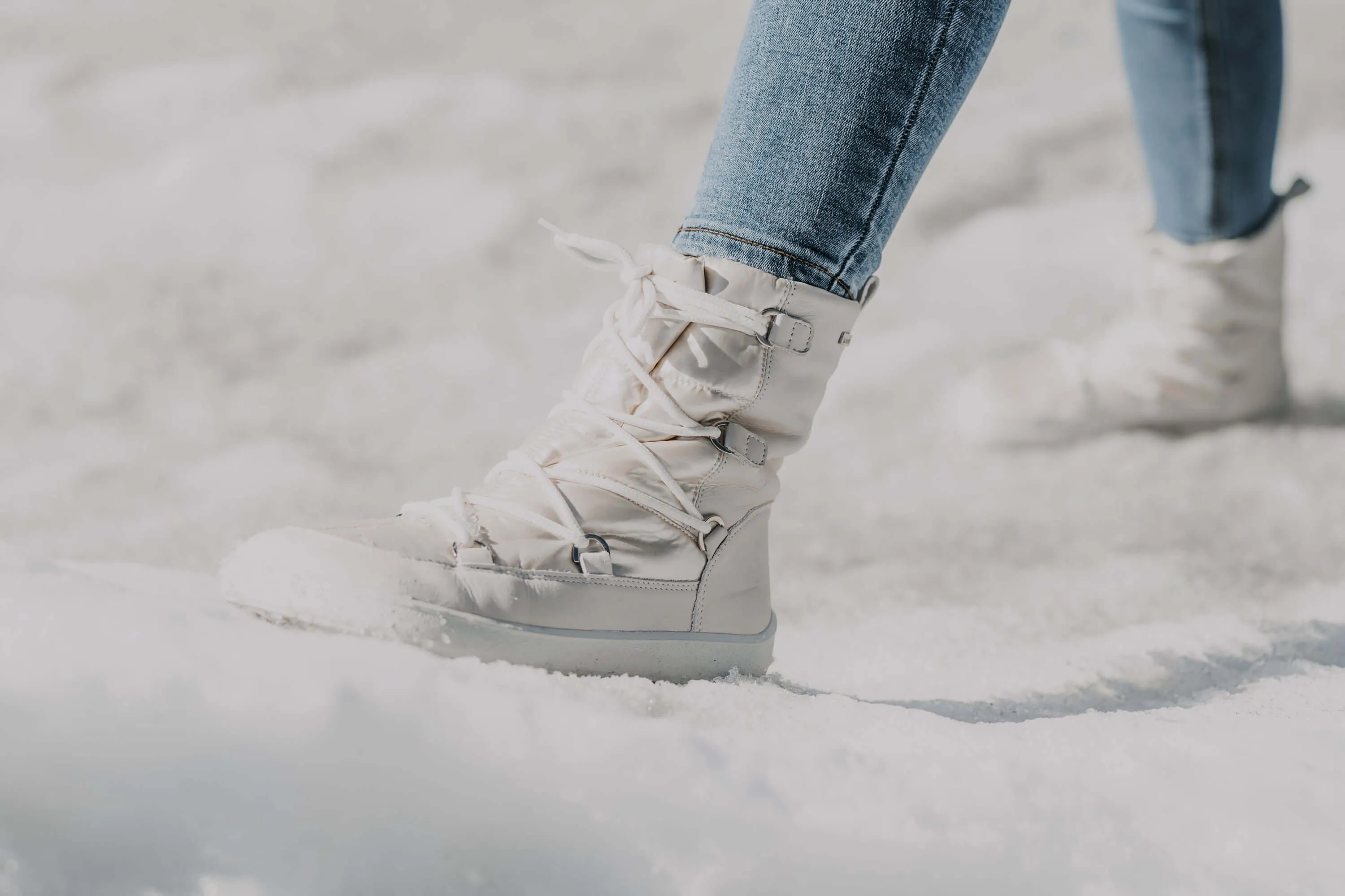 Winter Barefoot Boots Be Lenka Snowfox Woman - Pearl White