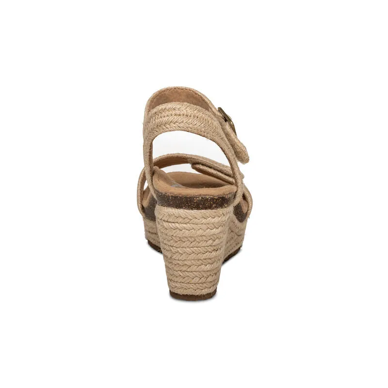 WOMEN'S AETREX SYDNEY QUARTER STRAP ESPADRILLE WEDGE | NATURAL